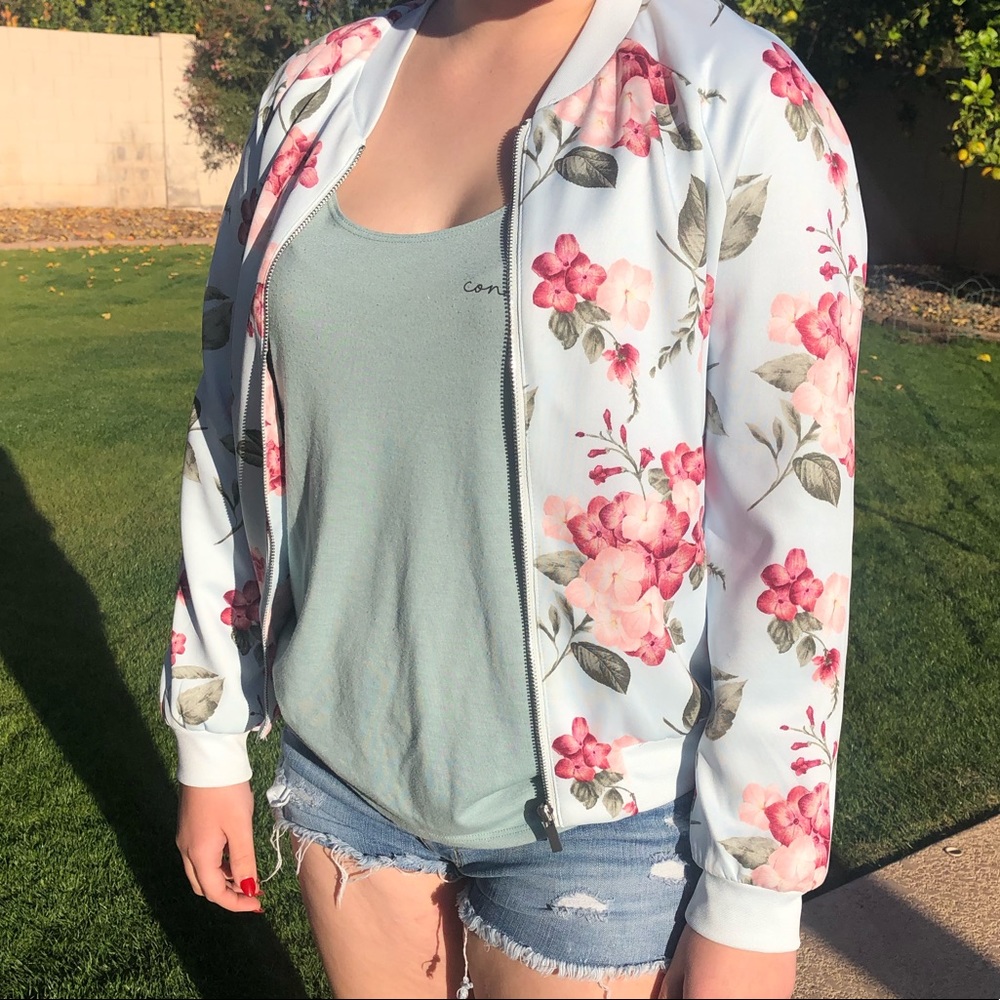 Floral Bombed Jacket